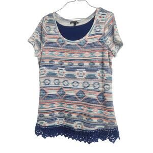 Signature Studio Short Sleeve Top Womens Size Large L